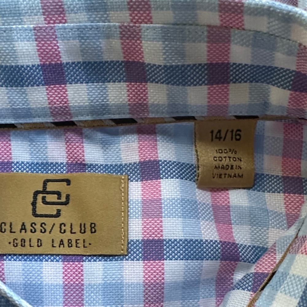 Class Club Boys Multicolor Plaid Button Down Shirt - Picture 8 of 8